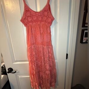 Lulumari Coral Lace Dress